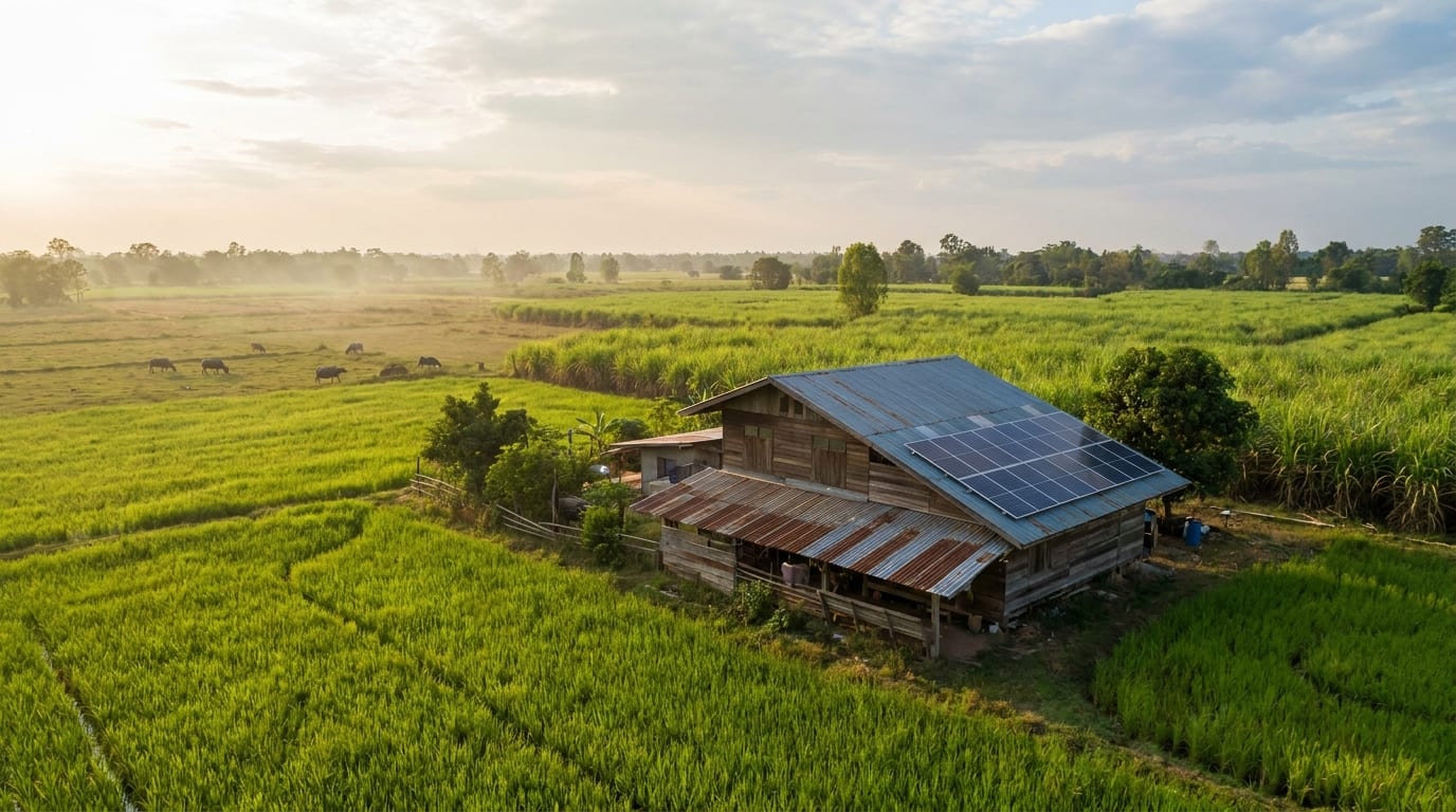ติดตั้งโซล่าเซลล์ บ้านในขอนแก่น ภาคอีสาน ระบบ On-Grid 5kW PEA ขอนแก่น ปี 2569