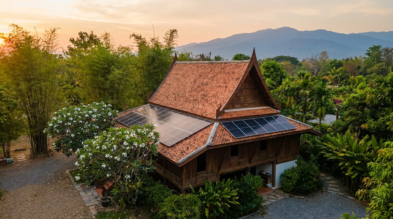 ติดตั้งโซล่าเซลล์ บ้านในเชียงใหม่ ภาคเหนือ ระบบ On-Grid 5kW PEA เชียงใหม่ ปี 2569