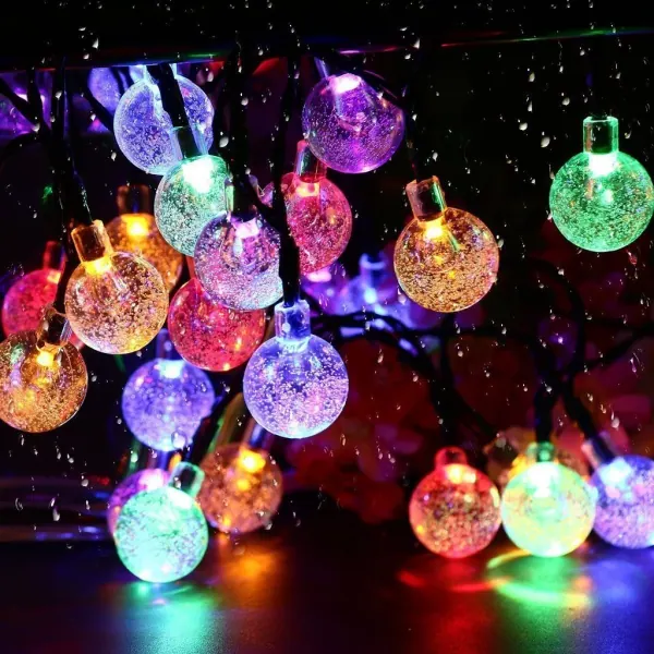 ไฟ 50 LED โคมไฟระย้าโซล่าเซลล์ ไฟนางฟ้า ตกแต่งสวน คริสต์มาส