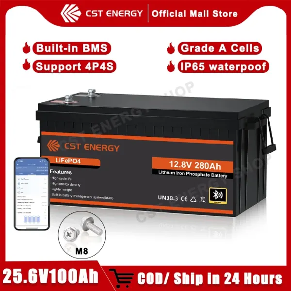 LiFePO4 12V 280Ah 3584Wh Bluetooth Lithium Battery